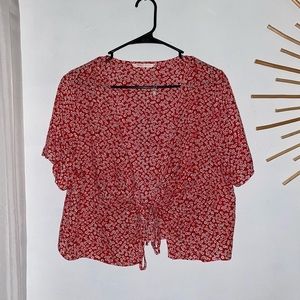 Ditsy Floral Tie Crop Top